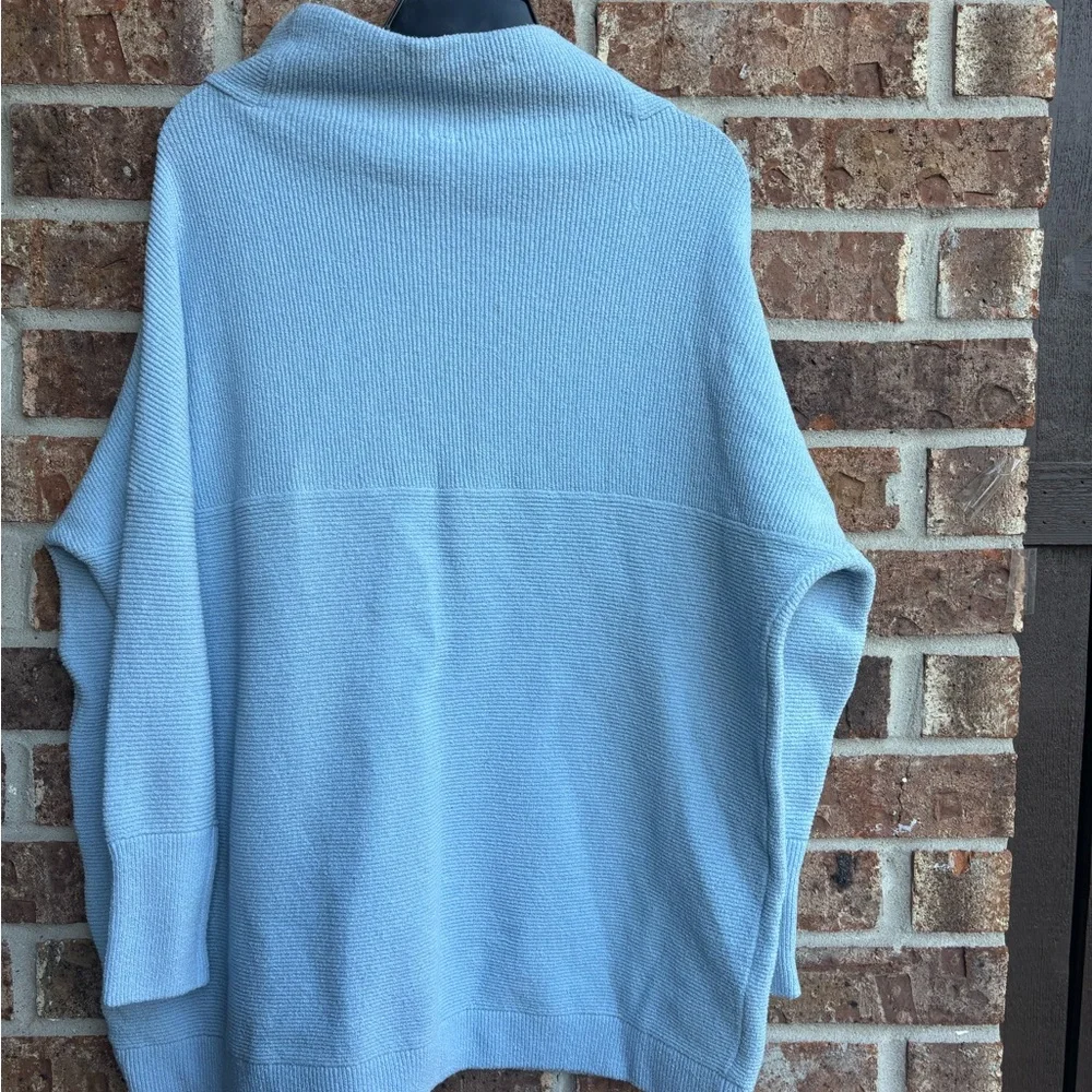 Free People Light Blue ottoman slouchy ribbed Sweater